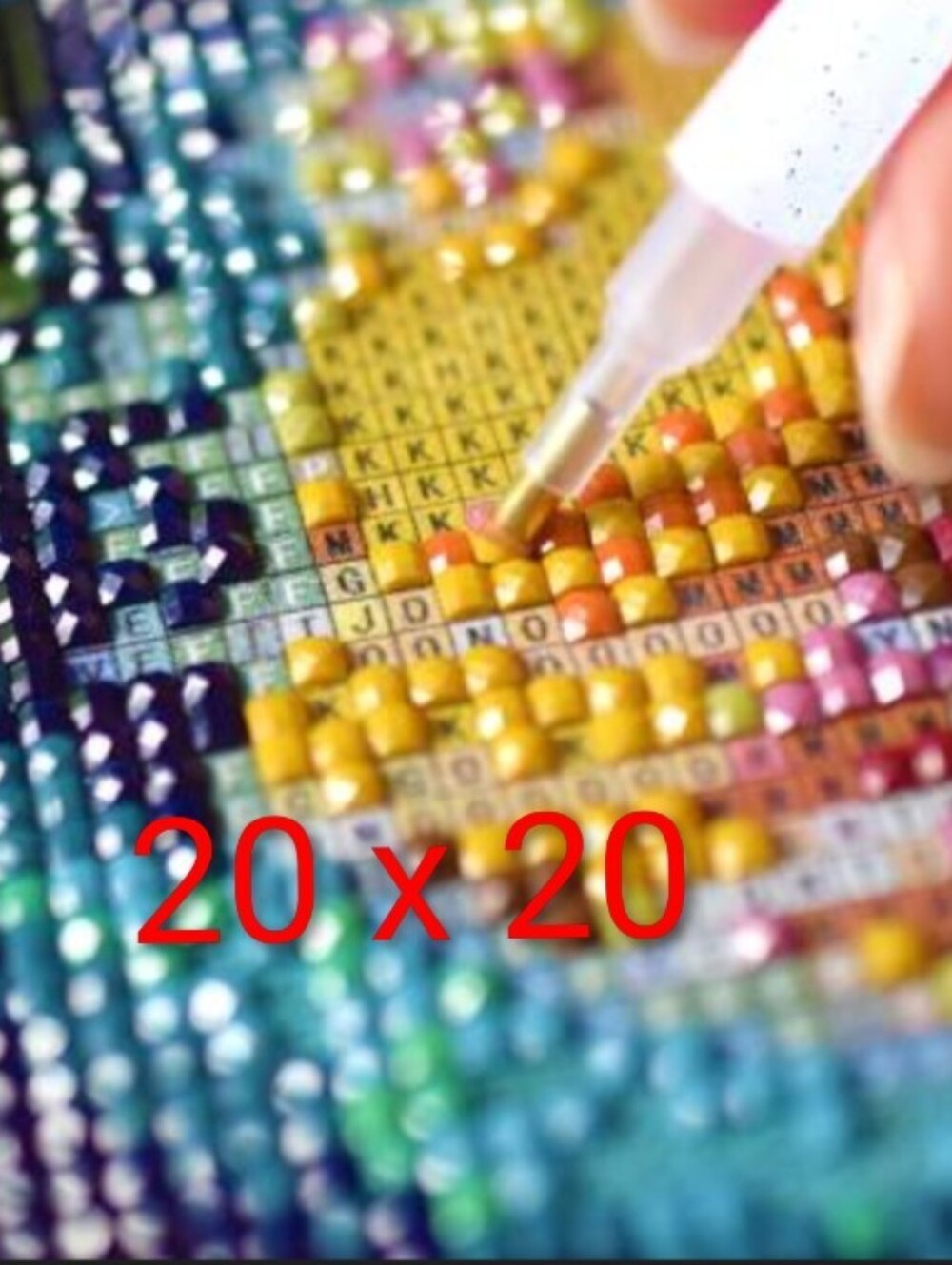 20x20cm.. or 8x8 inches